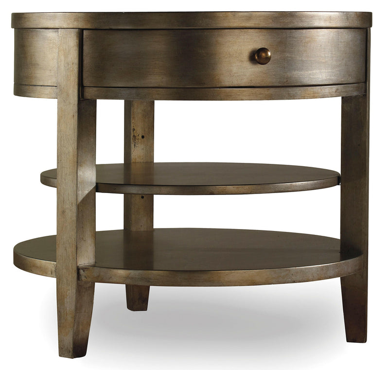 Sanctuary - 1-Drawer Round Lamp Table - Visage.