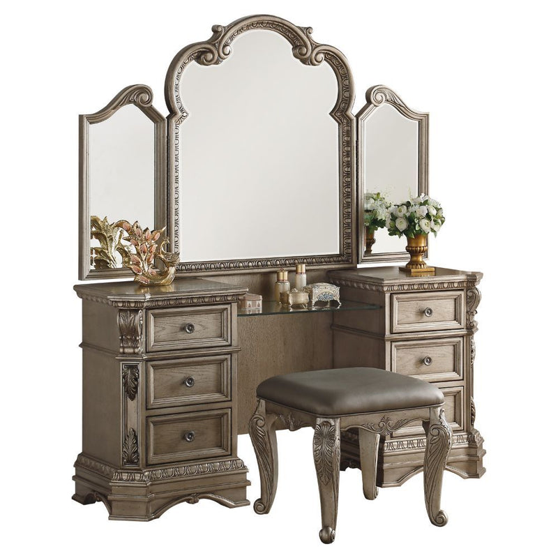 Northville - Vanity Desk - Antique Silver - Grand Furniture GA