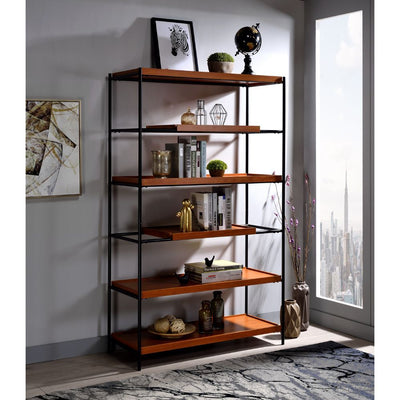 Oaken - Bookshelf - Honey Oak & Black - Grand Furniture GA