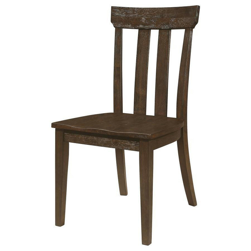 Reynolds - Slat Back Dining Side Chair - Brown Oak (Set of 2) - Counter Chairs - Grand Furniture GA