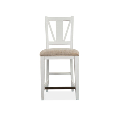 Heron Cove - Counter Chair With Upholstered Seat (Set of 2) - Chalk White.