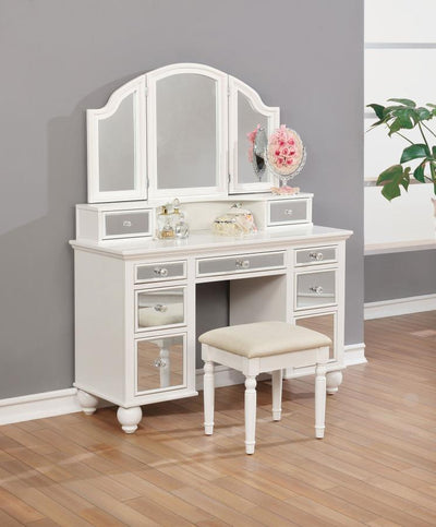 Reinhart - Reinhart 2 Piece Vanity Set - White And Beige - Grand Furniture GA