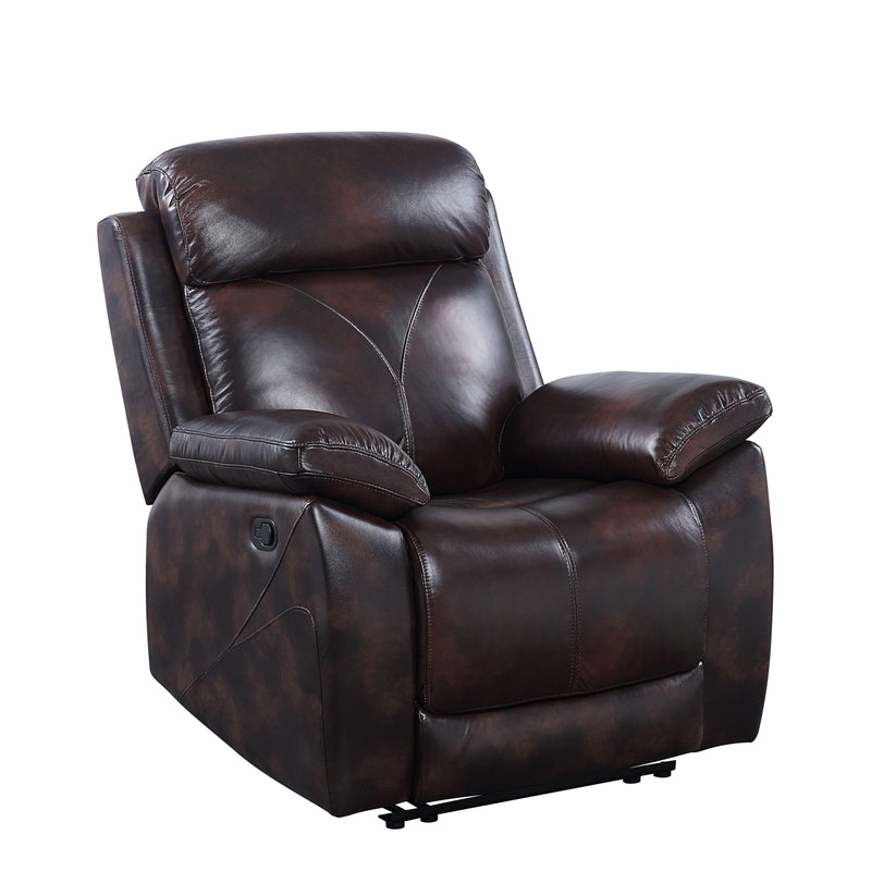 Perfiel - Recliner - 2 Tone Dark Brown Top Grain Leather - Grand Furniture GA