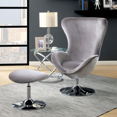 Shelia - Accent Chair With Ottoman - Gray - Grand Furniture GA