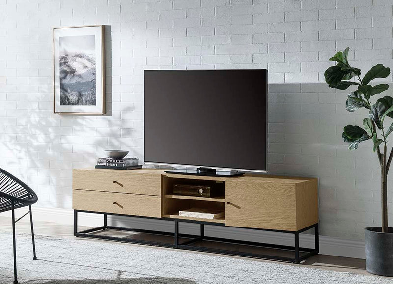 Isha - TV Stand - Oak Finish - Grand Furniture GA