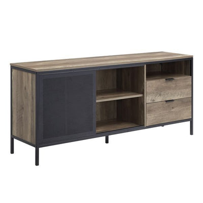 Nantan - TV Stand - Rustic Oak & Black Finish - 28" - Grand Furniture GA