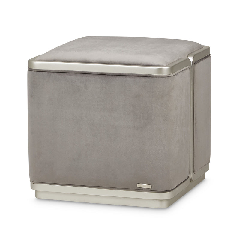 Linea - Ottoman - Gray Pearl/SilverMist