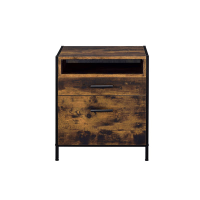 Juvanth - Nightstand - Rustic Oak & Black Finish - Grand Furniture GA