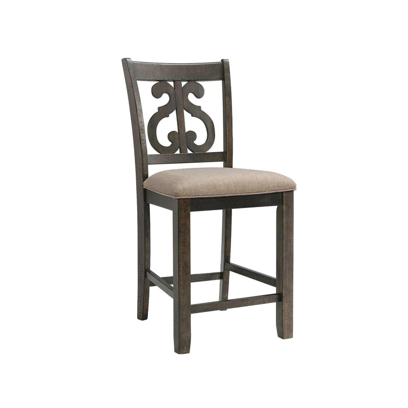 Stone - Counter Swirl Back Side Chair (Set of 2) - Smokey Walnut - Chair Sets - Grand Furniture GA