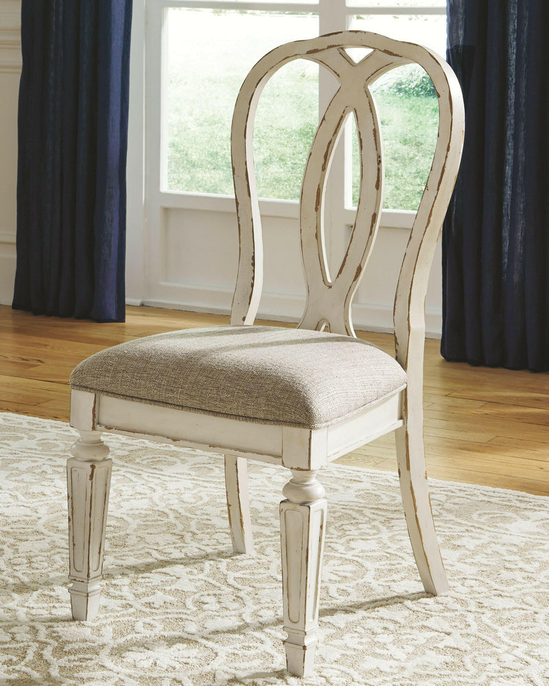 Realyn - Chipped White - Dining Uph Side Chair (Set of 2) - Ribbonback - Grand Furniture GA