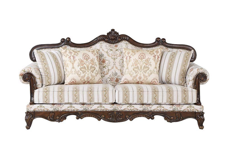 Nayla - Sofa - Pattern Fabric & Walnut Finish - Grand Furniture GA