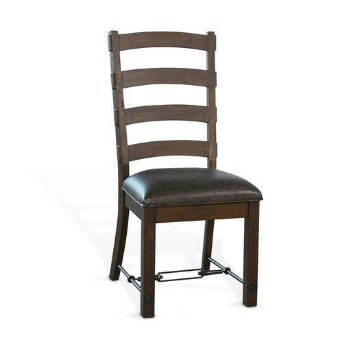 Homestead - Ladderback Chair With Cushion Seat - Dark Brown / Black.