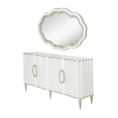 London Place - Sideboard with Mirror - Creamy Pearl.