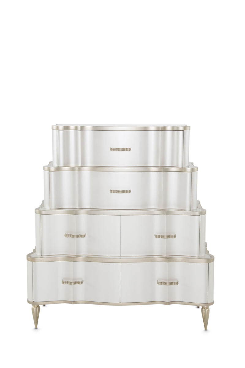 London Place - 6-Drawer Tiered Chest - Creamy Pearl