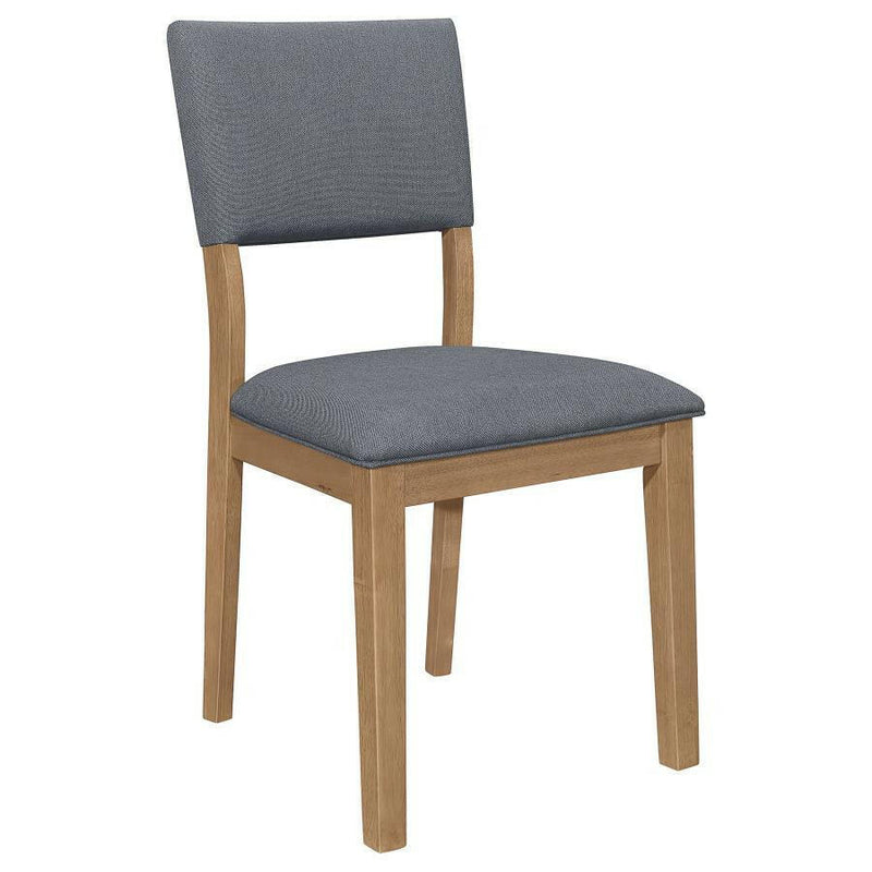 Sharon - Open Back Padded Upholstered Dining Side Chair (Set of 2) - Blue and Brown.