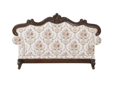 Nayla - Loveseat - Pattern Fabric & Walnut Finish - Grand Furniture GA