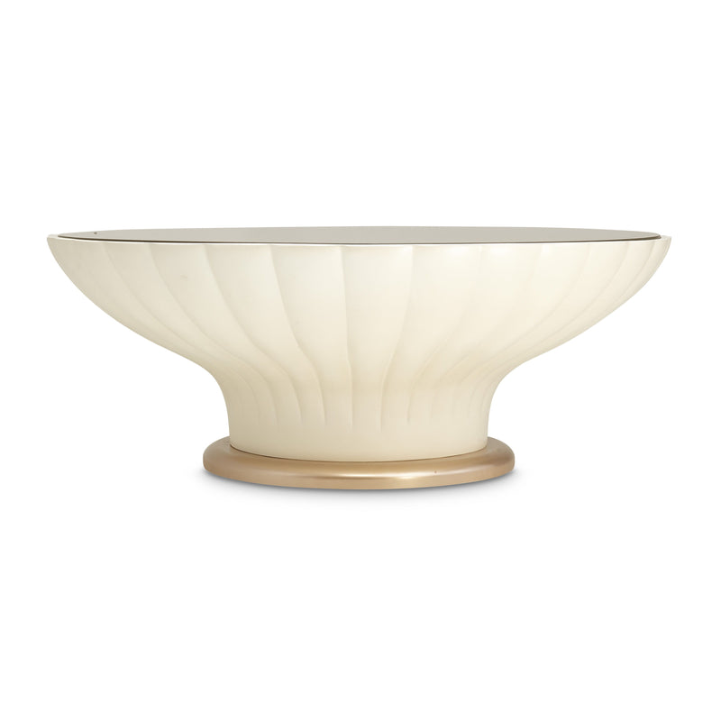 La Rachelle - Scalloped Round Cocktail Table - Champagne