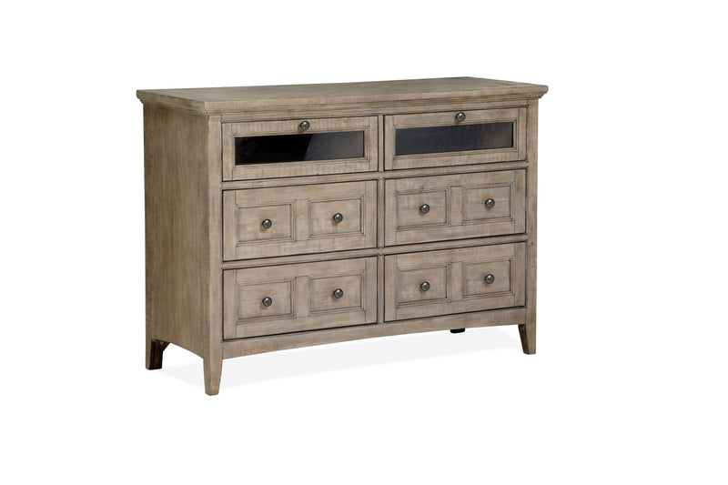 Paxton Place - Wood Media Chest - Dove Tail Grey