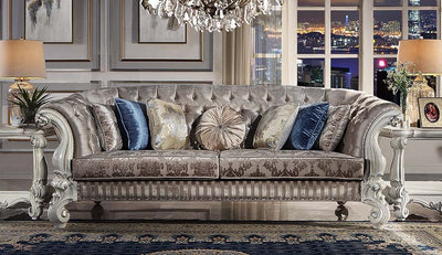Versailles - Sofa - Ivory Fabric & Bone White Finish - Grand Furniture GA