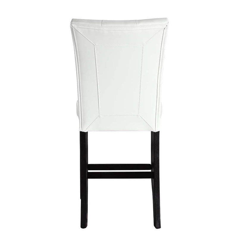 Hussein - Counter Height Chair (Set of 2) - White PU & Black Finish - Grand Furniture GA