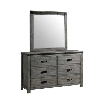 Wade - Youth 6 Drawer Dresser & Mirror Set - Black - Dresser & Mirror - Grand Furniture GA