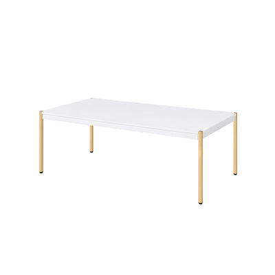 Otrac - Coffee Table - White & Gold Finish - Grand Furniture GA