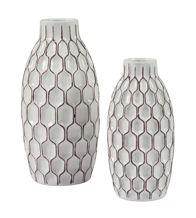 Dionna - White - Vase Set (Set of 2).