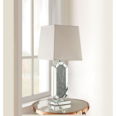 Noralie - Table Lamp - Mirrored & Faux Diamonds - 33" - Grand Furniture GA