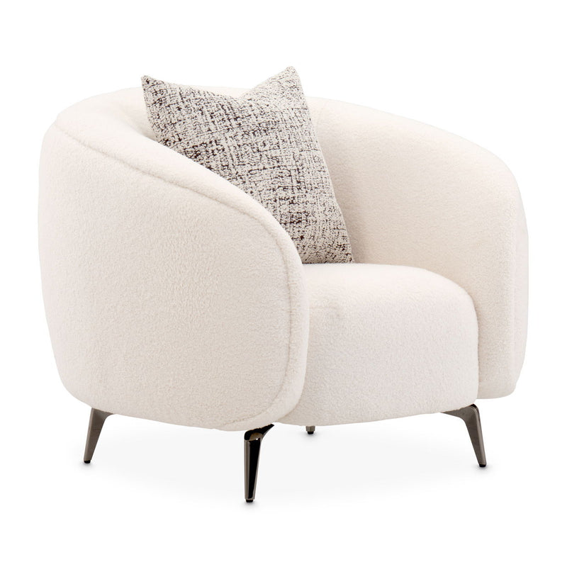 Noir Boucle - Accent Chair - Marshmallow/Black Nickel