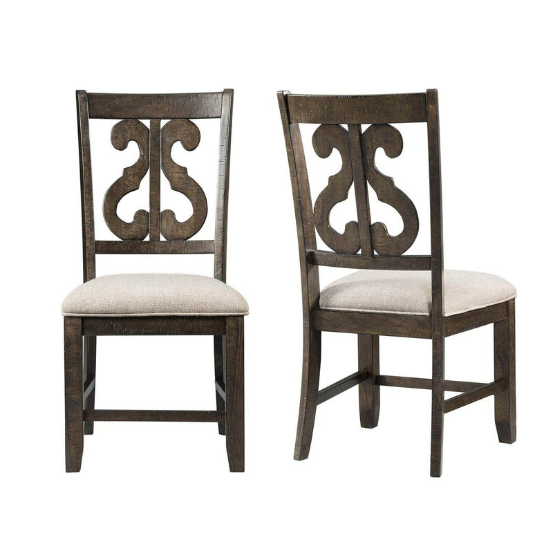 Stone - Wooden Swirl Back Side Chair (Set of 2) - Chair Sets - Grand Furniture GA