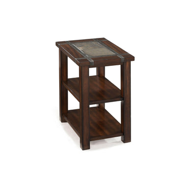 Roanoke - Rectangular Chairside End Table - Cherry And Slate.