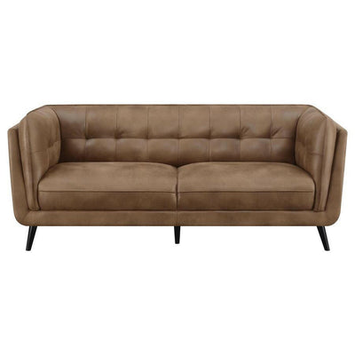 Thatcher - Upholstered Button Tufted Sofa - Brown - Grand Furniture GA