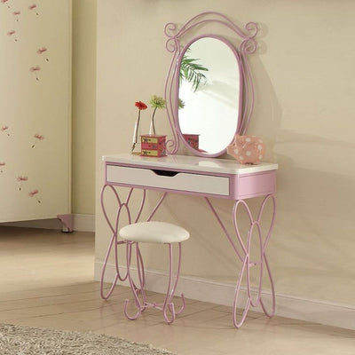 Priya II - Vanity Desk - White & Light Purple