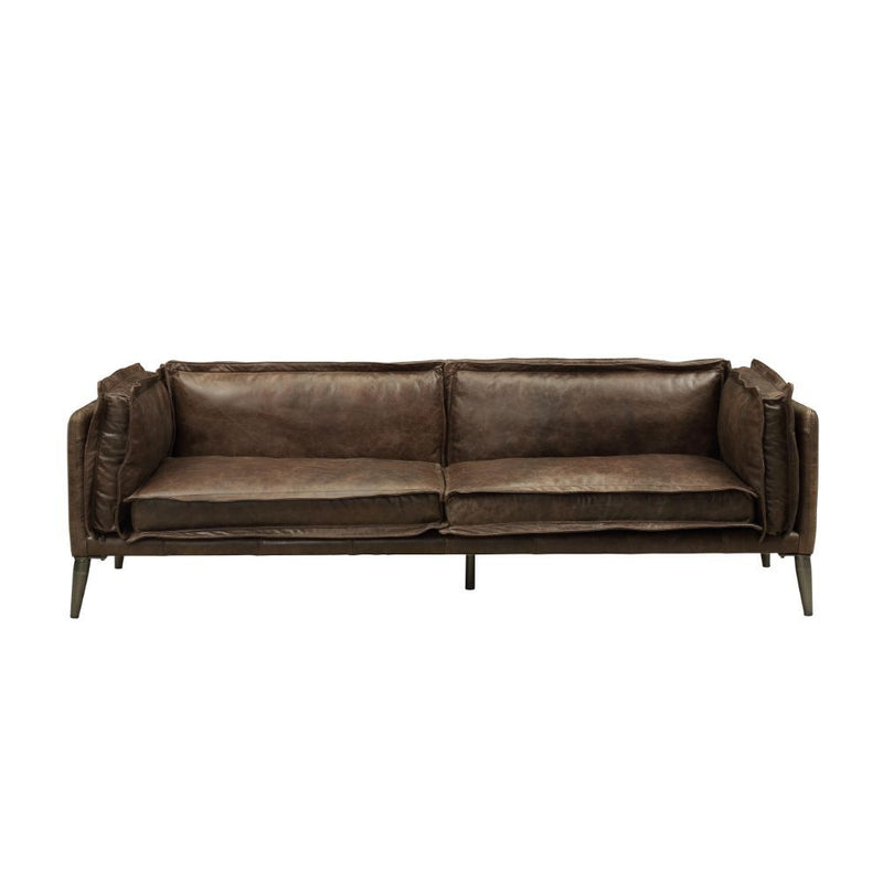 Porchester - Sofa - Distress Chocolate Top Grain Leather - Grand Furniture GA