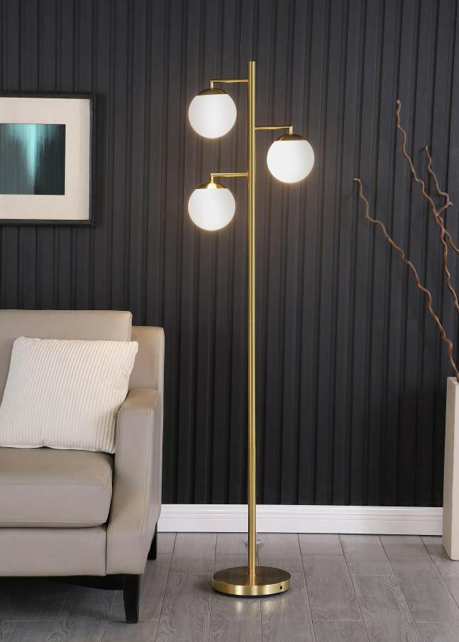 Sena - Trio Tree Floor Lamp - Gold - Floor Lamps - Grand Furniture GA