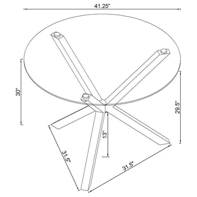 Vance - Glass Top Dining Table With X-Cross Base - Chrome - Dining Tables - Grand Furniture GA