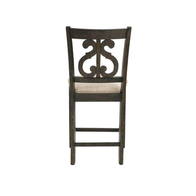 Stone - Counter Swirl Back Side Chair (Set of 2) - Smokey Walnut - Chair Sets - Grand Furniture GA