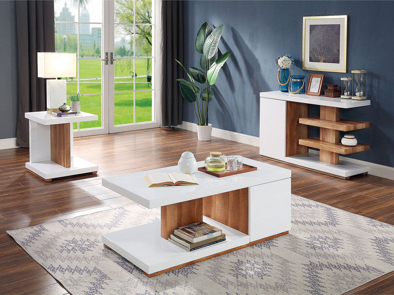 Moa - Coffee Table - White / Natural Tone