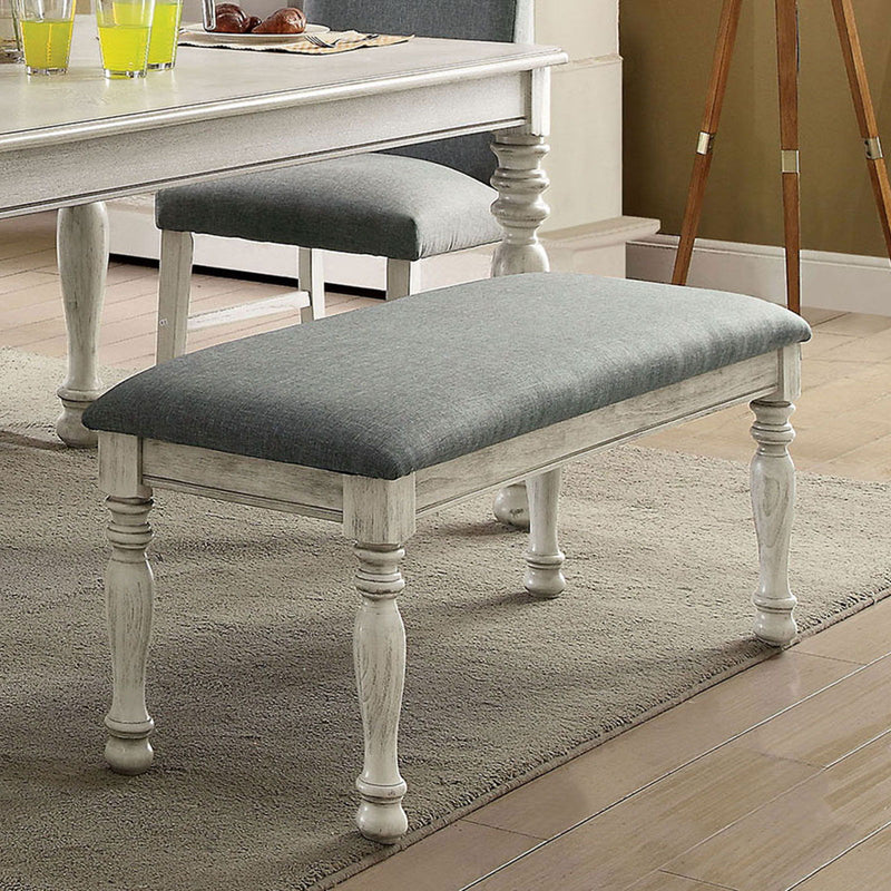 Siobhan - Bench - Antique White / Gray.