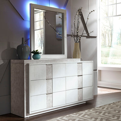 Mirage - Dresser & Mirror - White - Grand Furniture GA