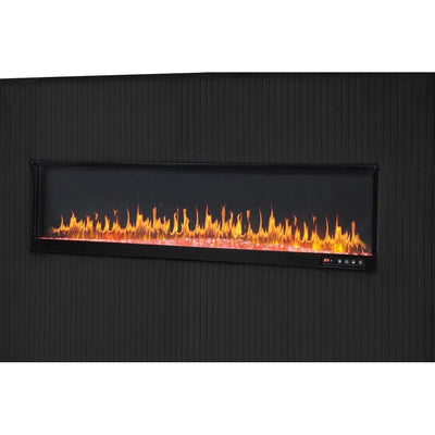 Modern Upholstered Bed with Fireplace | Velvet Luxury Bedframe - Grand Furniture GA