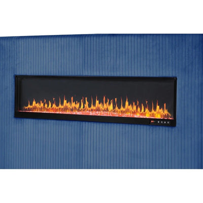 Modern Upholstered Bed with Fireplace | Velvet Luxury Bedframe - Grand Furniture GA